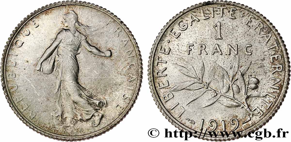 1 franc Semeuse 1919 Paris F.217/25 fST63 