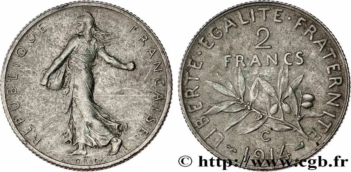 2 francs Semeuse 1914 Castelsarrasin F.266/16 AU 