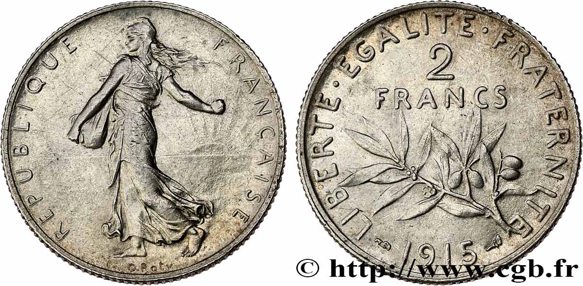 2 francs Semeuse 1915  F.266/17 VZ60 