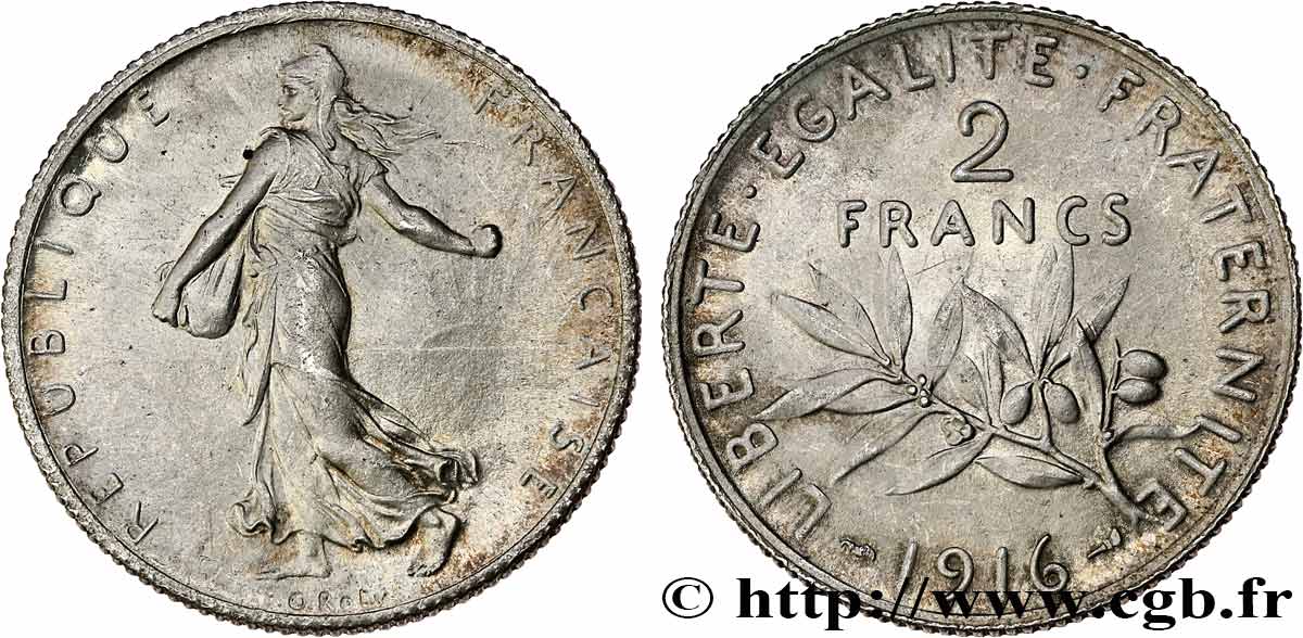 2 francs Semeuse 1916  F.266/18 SUP62 