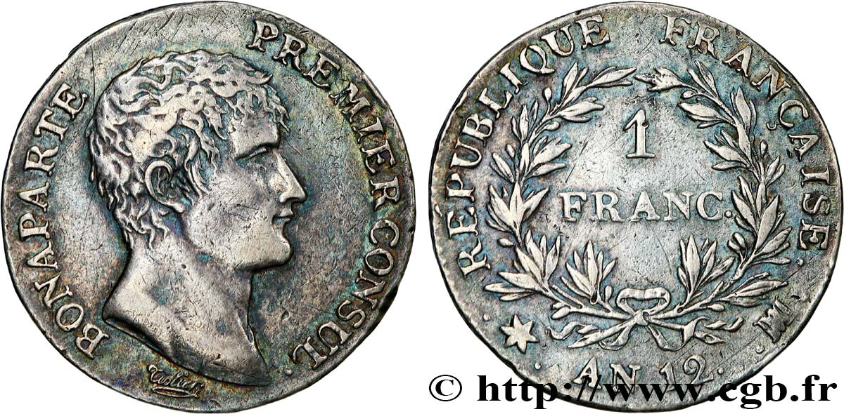 1 franc Bonaparte Premier Consul 1804 Marseille F.200/17 TTB 