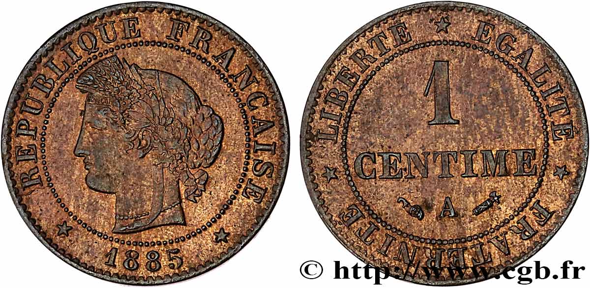 1 centime Cérès 1885 Paris F.104/12 SUP62 