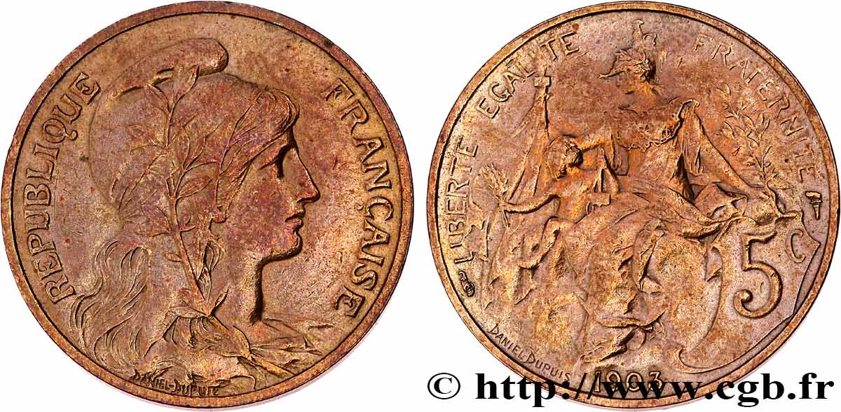 5 centimes Daniel-Dupuis 1903  F.119/13 VZ 