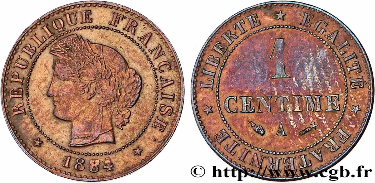 1 centime Cérès 1884 Paris F.104/11 TTB+ 