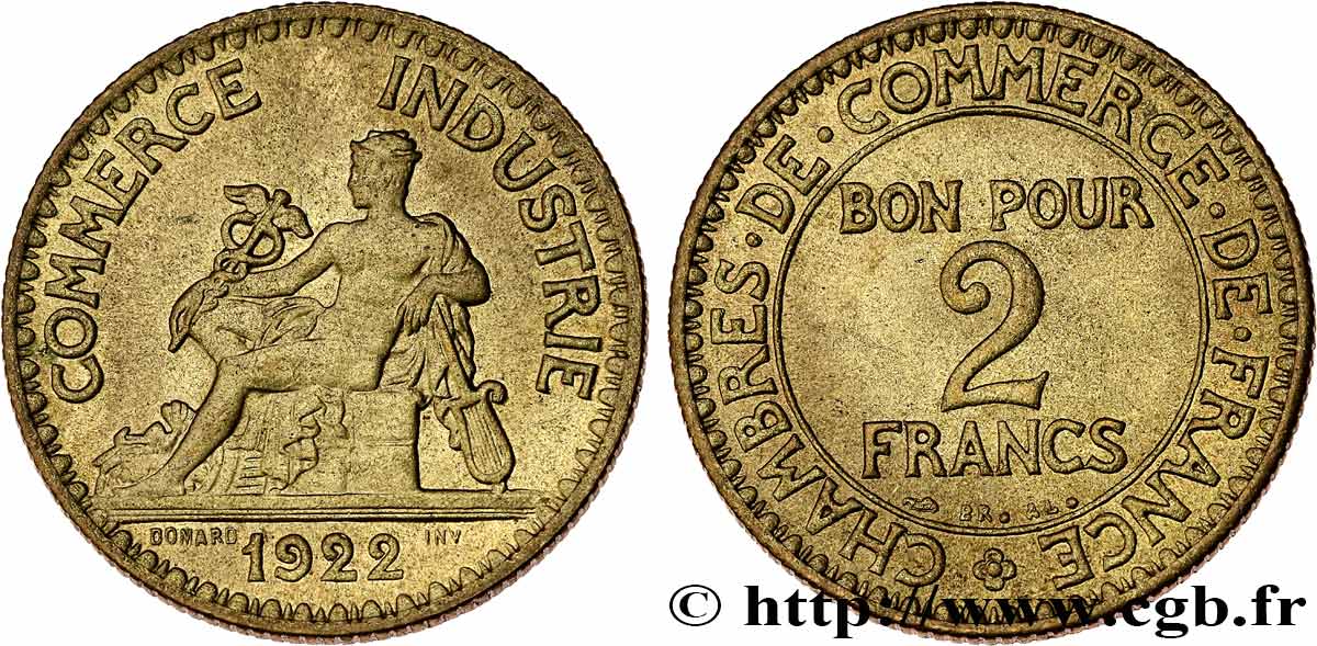 2 francs Chambres de Commerce 1922  F.267/4 SUP62 