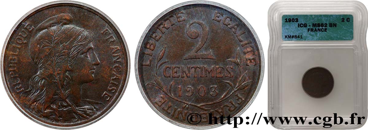 2 centimes Daniel-Dupuis 1903 Paris F.110/8 SUP62 autre