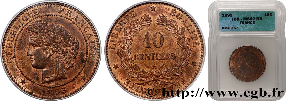10 centimes Cérès 1895 Paris F.135/40 SUP62 autre