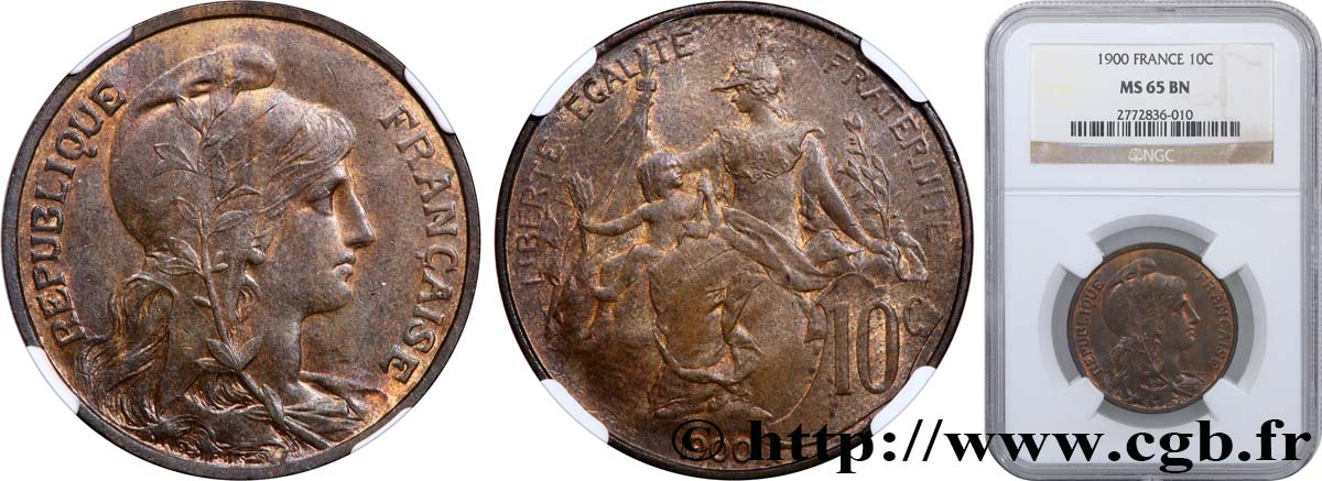 10 centimes Daniel-Dupuis 1900  F.136/8 MS65 NGC