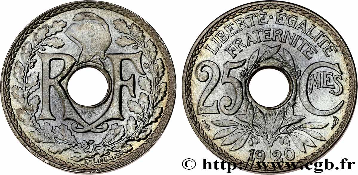25 centimes Lindauer 1920  F.171/4 MS64 