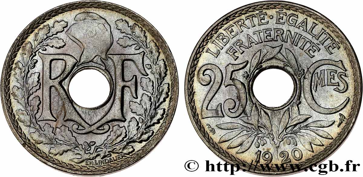 25 centimes Lindauer 1920  F.171/4 SPL64 
