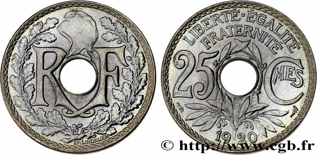 25 centimes Lindauer 1920  F.171/4 MS64 