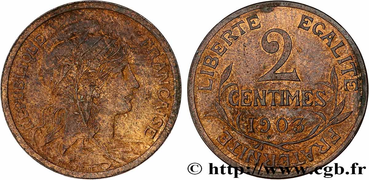 2 centimes Daniel-Dupuis 1903 Paris F.110/8 SUP55 