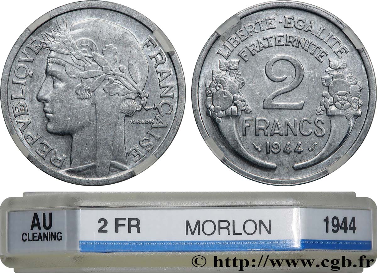 2 francs Morlon, aluminium 1944  F.269/4 TTB+ GENI