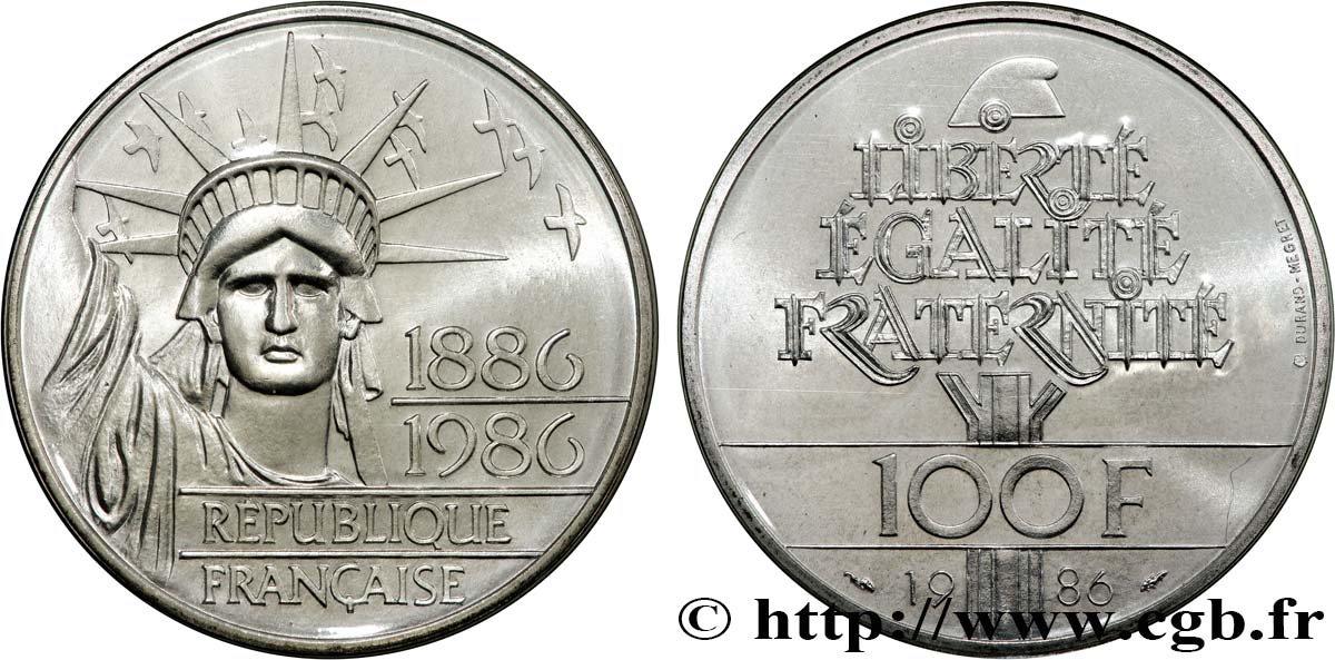 100 francs Liberté (Statue de la liberté) 1986  F.454/2 FDC 