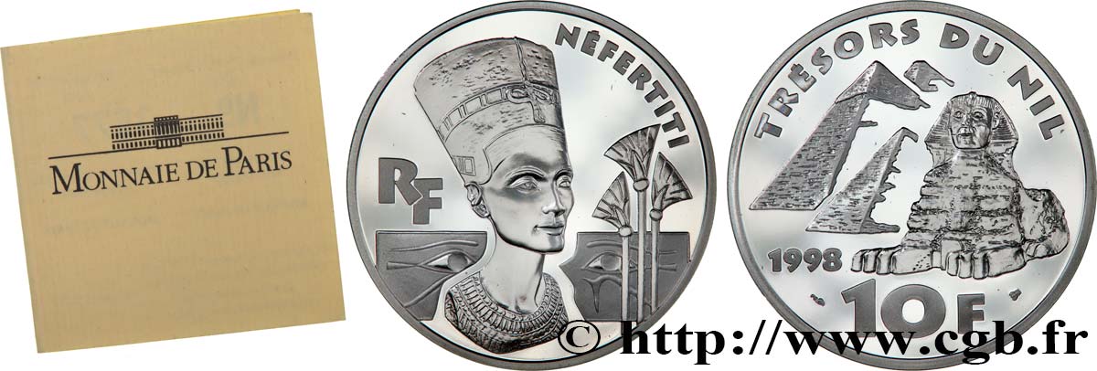 Belle Épreuve 10 Francs - Nefertiti 1998 Paris F.1316 1 FDC 