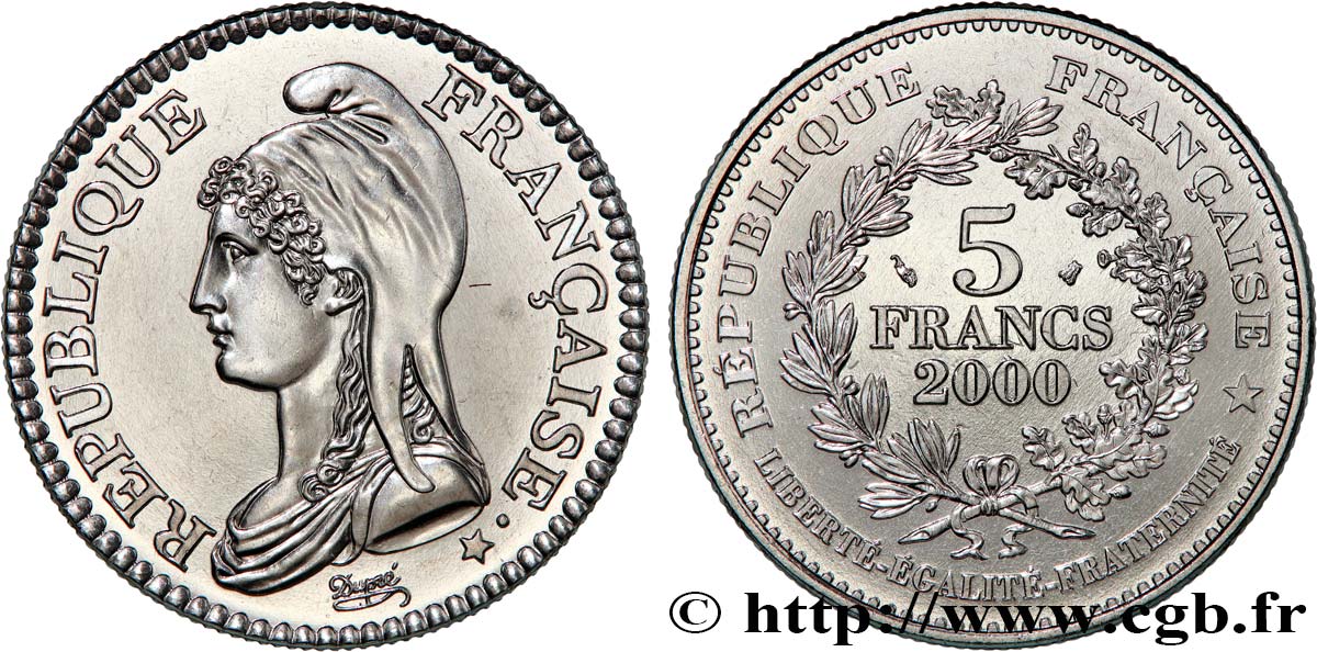5 francs La Liberté de Dupré 2000 Paris F9.353/1 FDC 