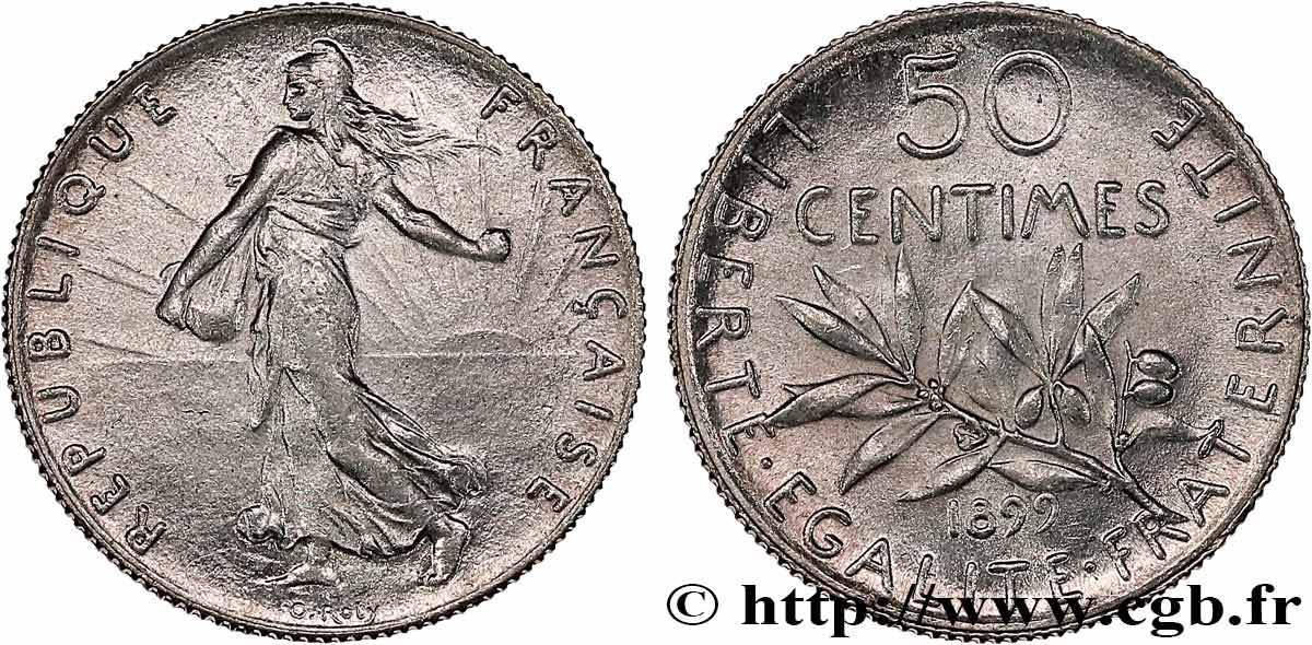 50 centimes Semeuse 1899  F.190/5 SUP62 