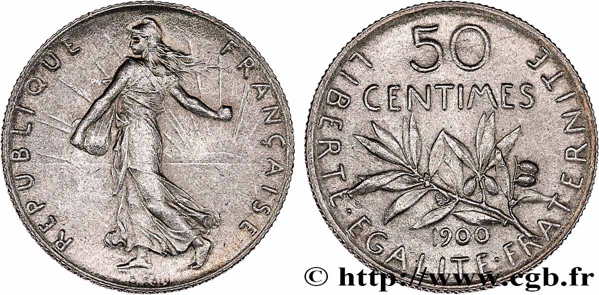 50 centimes Semeuse 1900 Paris F.190/6 SC63 