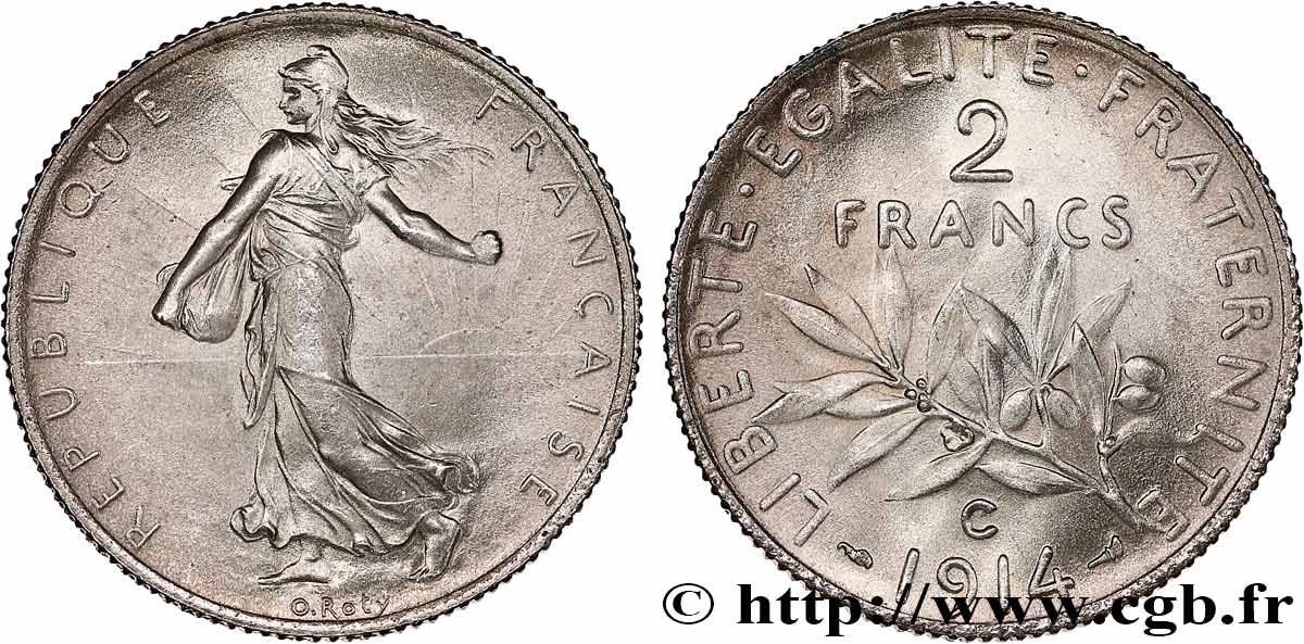 2 francs Semeuse 1914 Castelsarrasin F.266/16 fST64 