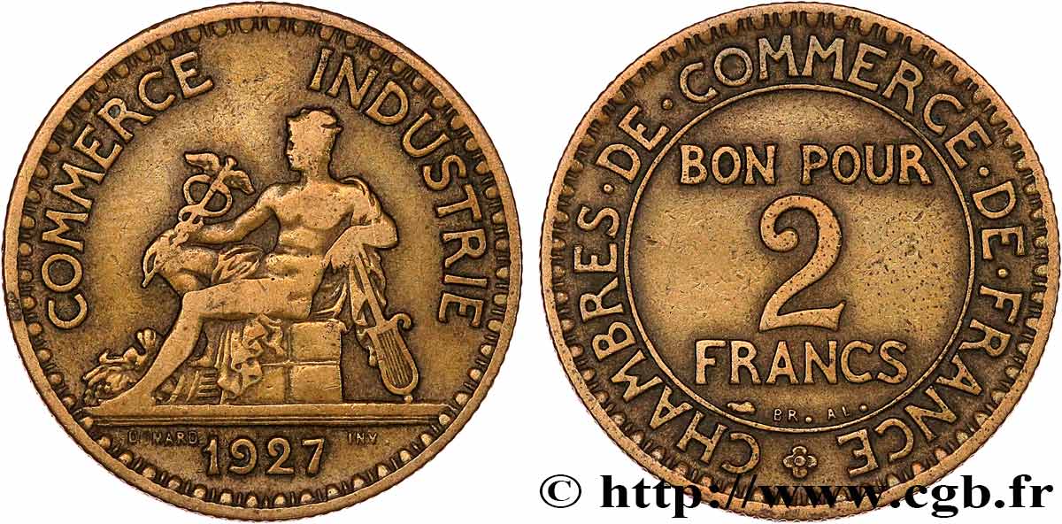 2 francs Chambres de Commerce 1927  F.267/9 TB25 