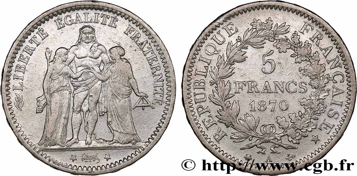 5 francs Hercule 1870 Paris F.334/1 fSS 