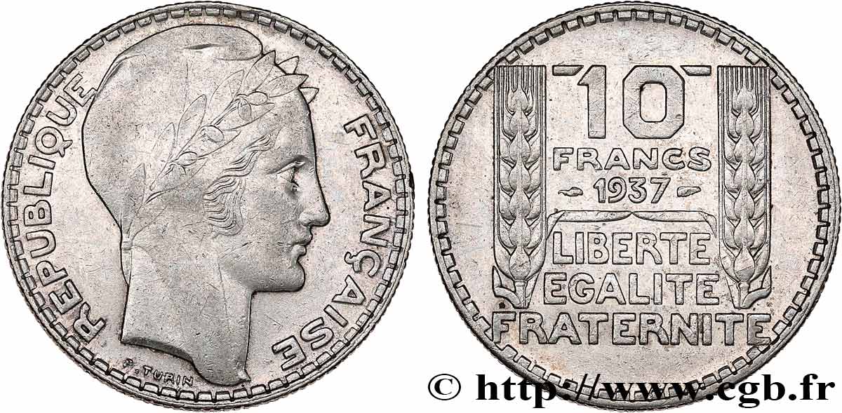 10 francs Turin 1937  F.360/8 TTB 