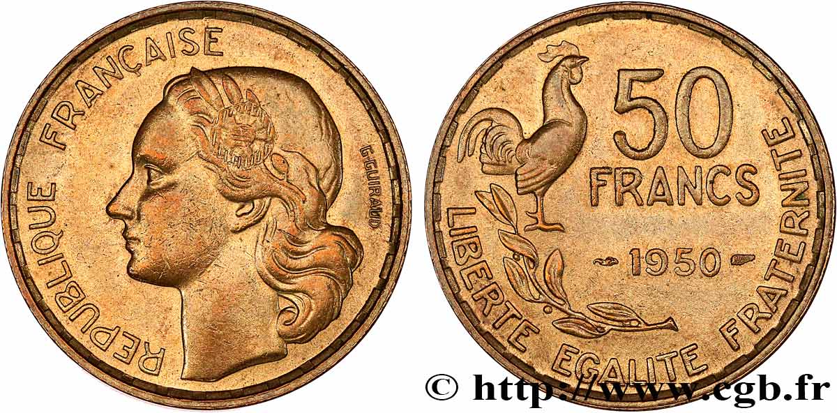 50 francs Guiraud 1950  F.425/3 TTB+ 