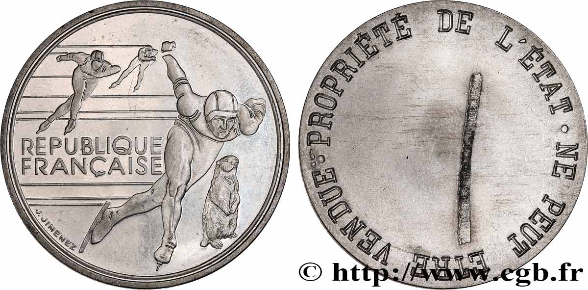 Exemplaire de démonstration Belle Épreuve 100 francs - Patinage de vitesse / Marmotte n.d. Paris F5.1608 1 var. EBC+ 