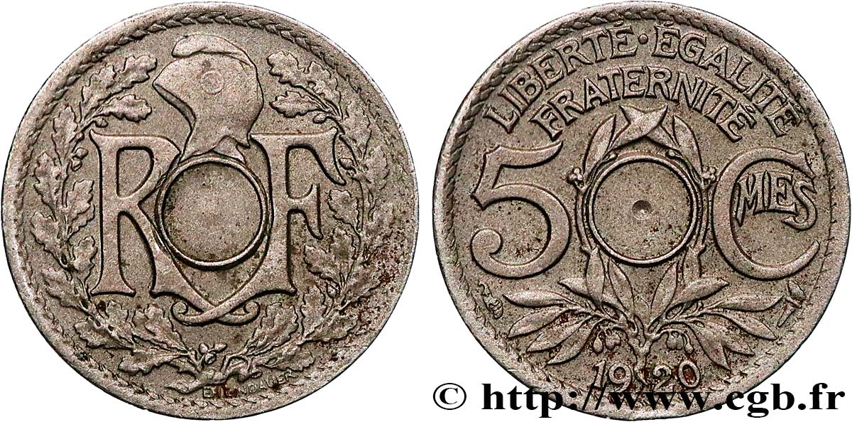5 centimes Lindauer, petit module, Fauté non perforé 1920 Paris F.122/2 var. BB 