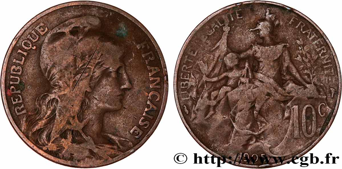 10 centimes Daniel-Dupuis 1905  F.136/14 q.MB 