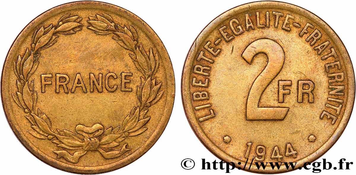 2 francs France 1944  F.271/1 XF 