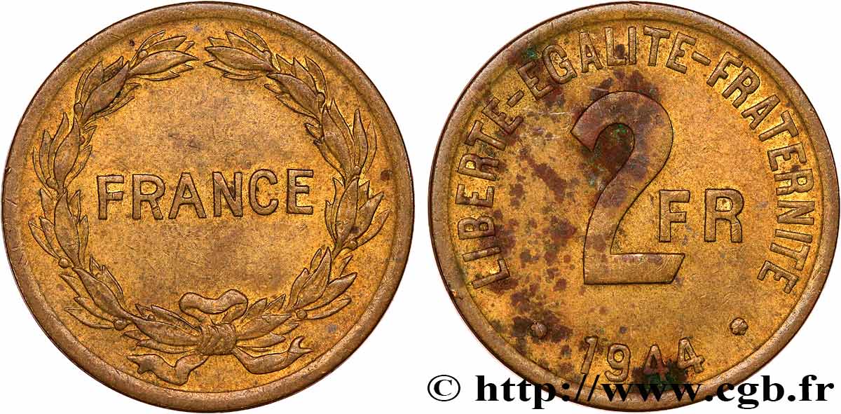 2 francs France 1944  F.271/1 TTB 