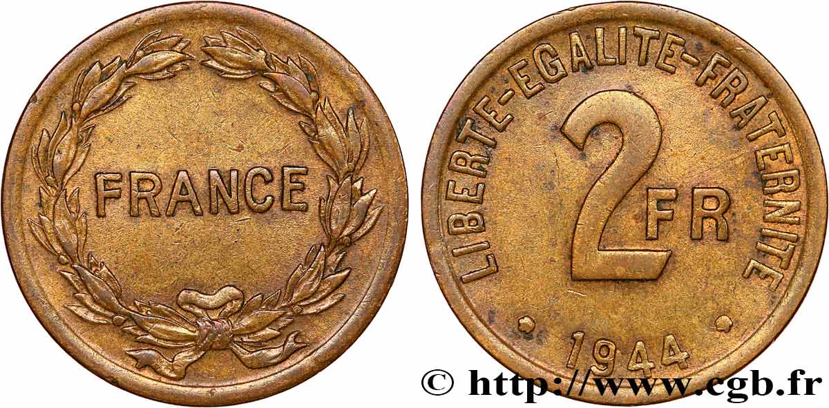 2 francs France 1944  F.271/1 BB 