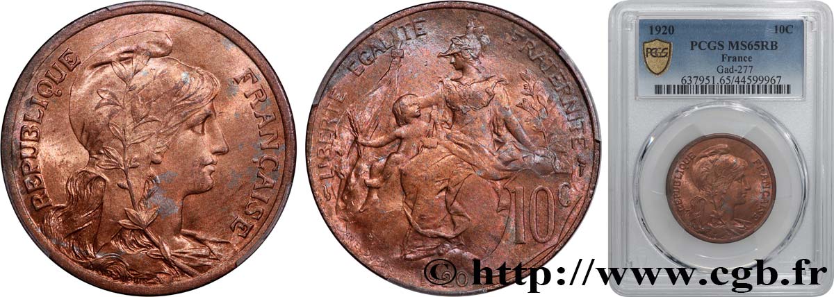 10 centimes Daniel-Dupuis 1920  F.136/29 ST65 PCGS