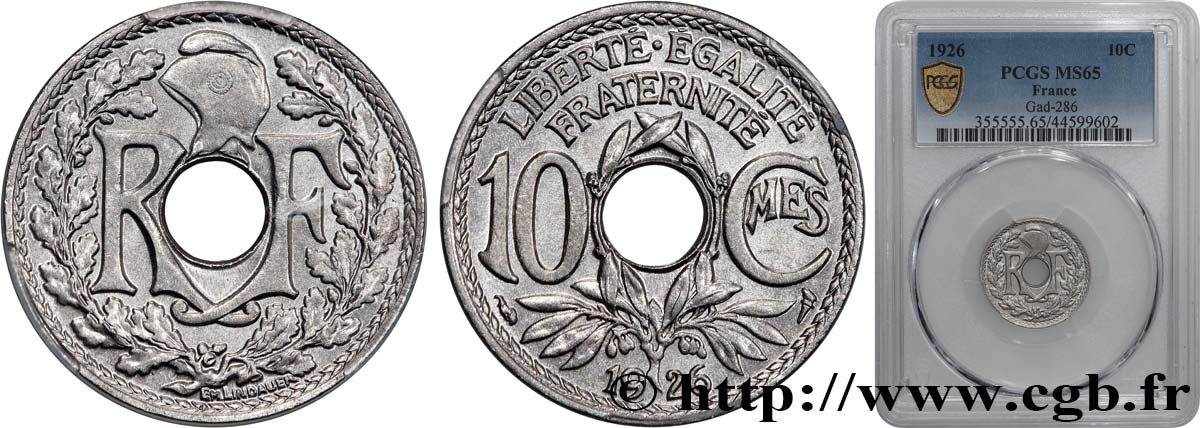 10 centimes Lindauer 1926  F.138/13 MS65 PCGS