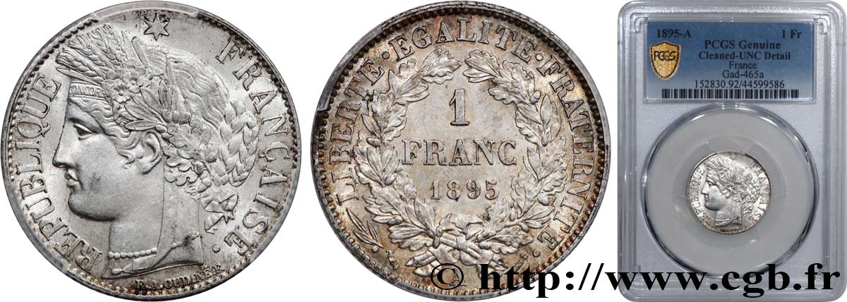 1 franc Cérès, IIIe République 1895 Paris F.216/13 SUP+ PCGS