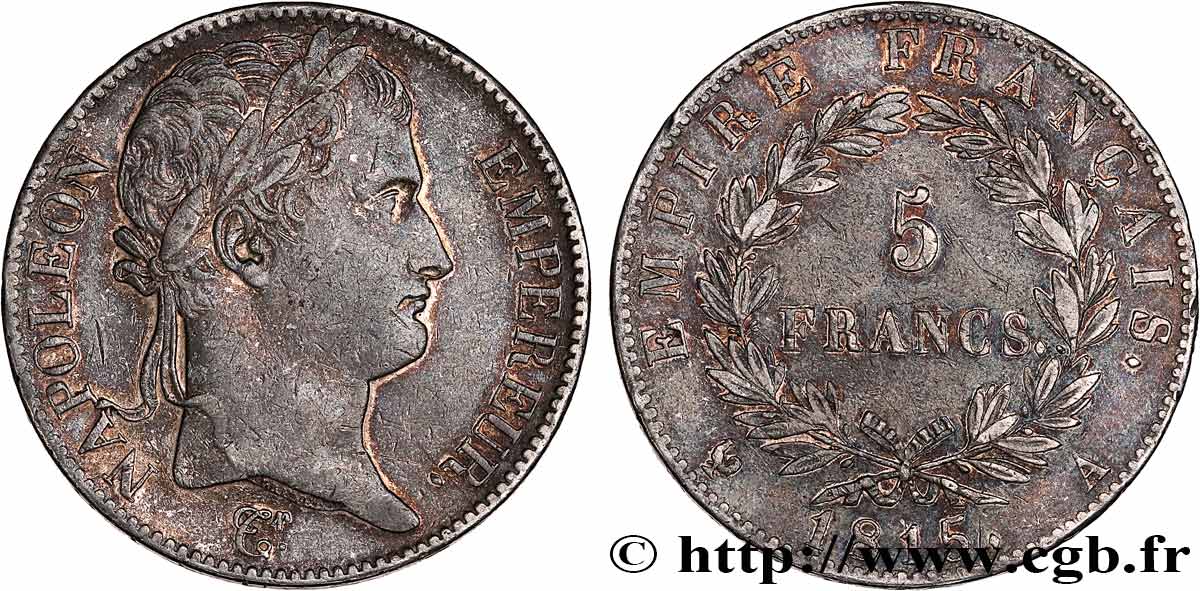 5 francs Napoléon Empereur, Cent-Jours 1815 Paris F.307A/1 MBC 