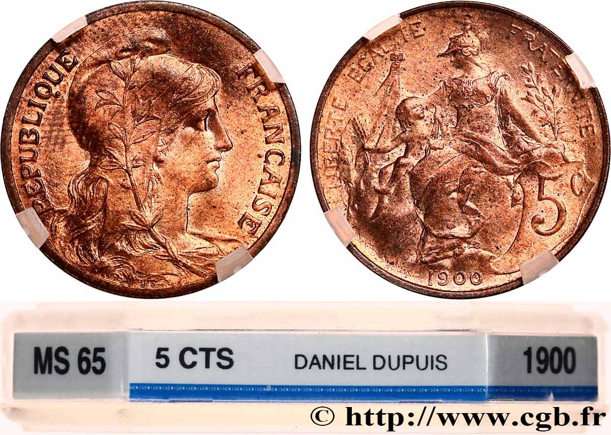 5 centimes Daniel-Dupuis 1900  F.119/9 MS65 GENI