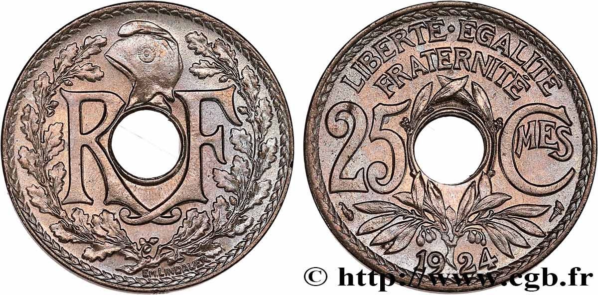 25 centimes Lindauer 1924  F.171/8 SPL63 