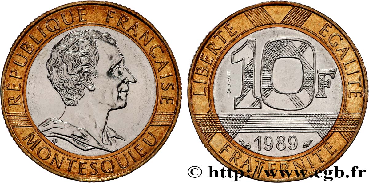 Essai de 10 francs Montesquieu 1989 Pessac F.376/1 MS65 