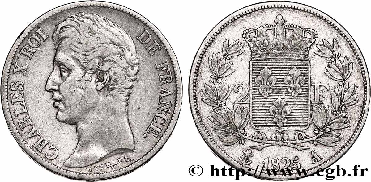 2 francs Charles X 1825 Paris F.258/1 VF35 