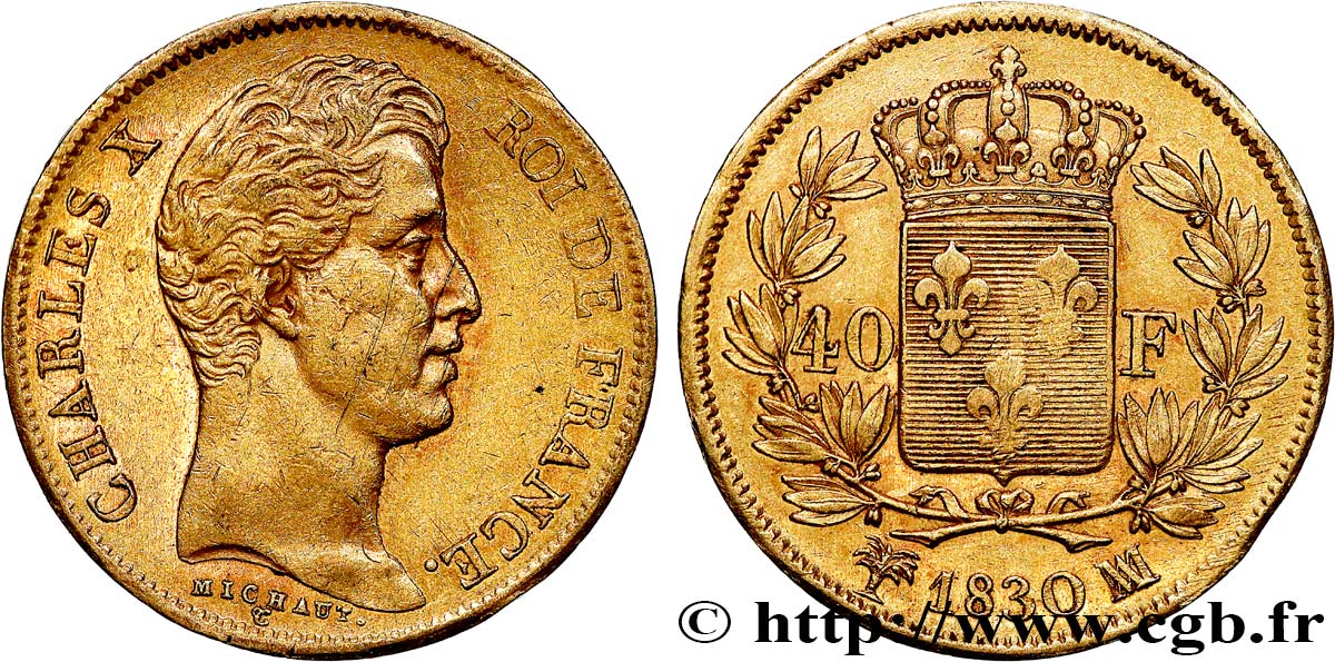 40 francs or Charles X, 2e type 1830 Marseille F.544/6 TTB 