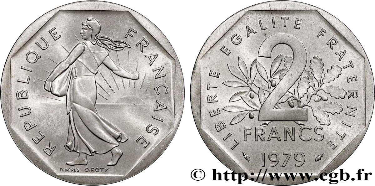 Piéfort argent de 2 francs Semeuse, nickel 1979 Pessac GEM.123 P2 FDC 