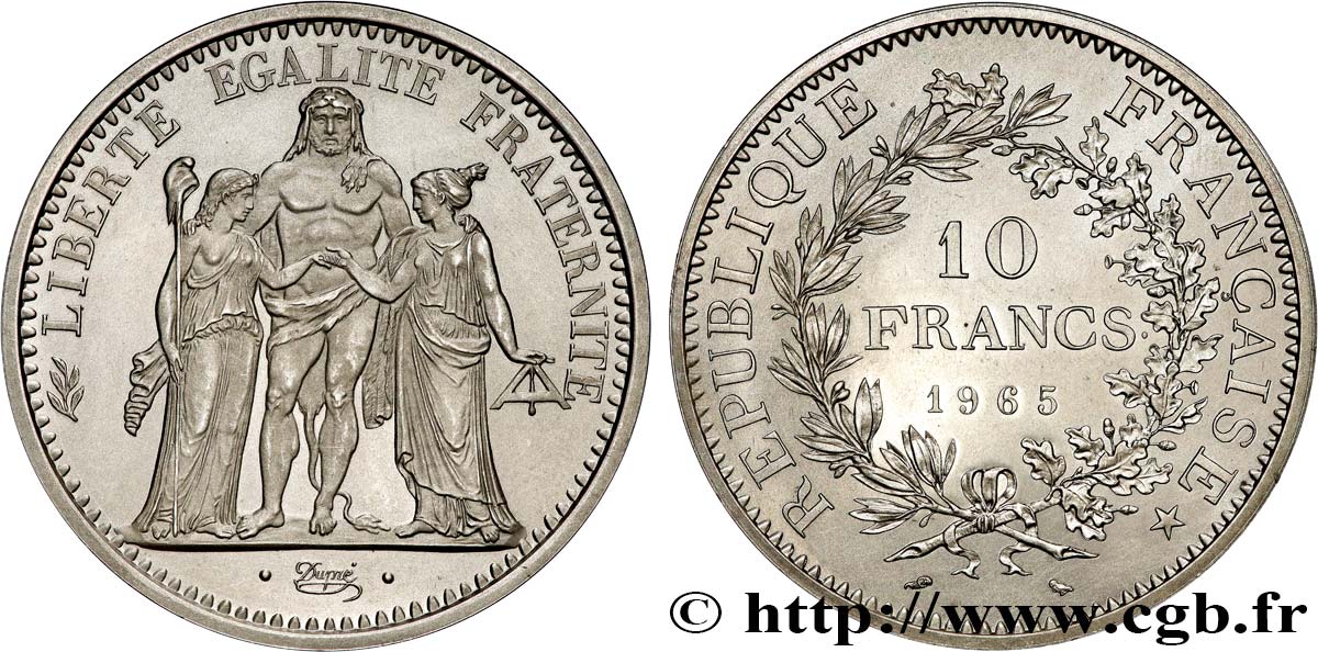 Piéfort de 10 francs Hercule 1965  GEM.183 P1 ST 