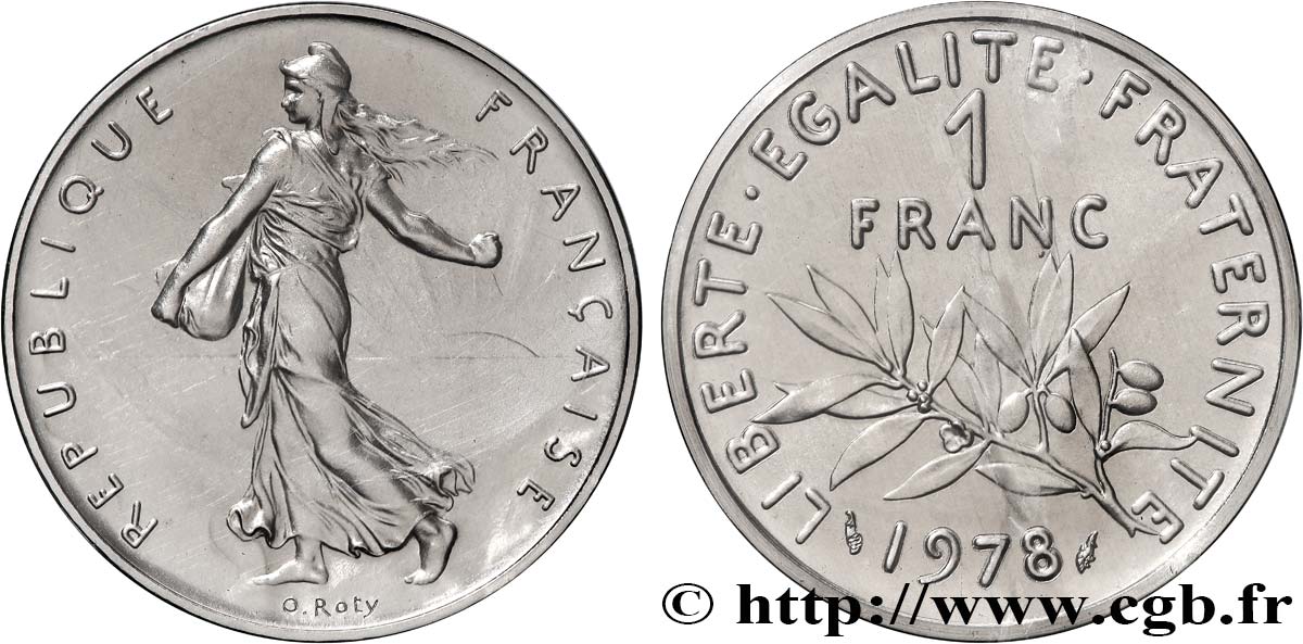 Piéfort Nickel de 1 franc Semeuse, nickel 1978 Pessac GEM.104 P1 ST 