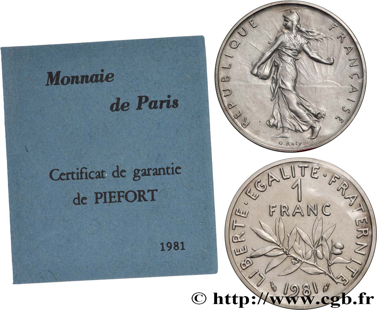 Piéfort Argent de 1 franc Semeuse 1981 Pessac GEM.104 P2 MS 