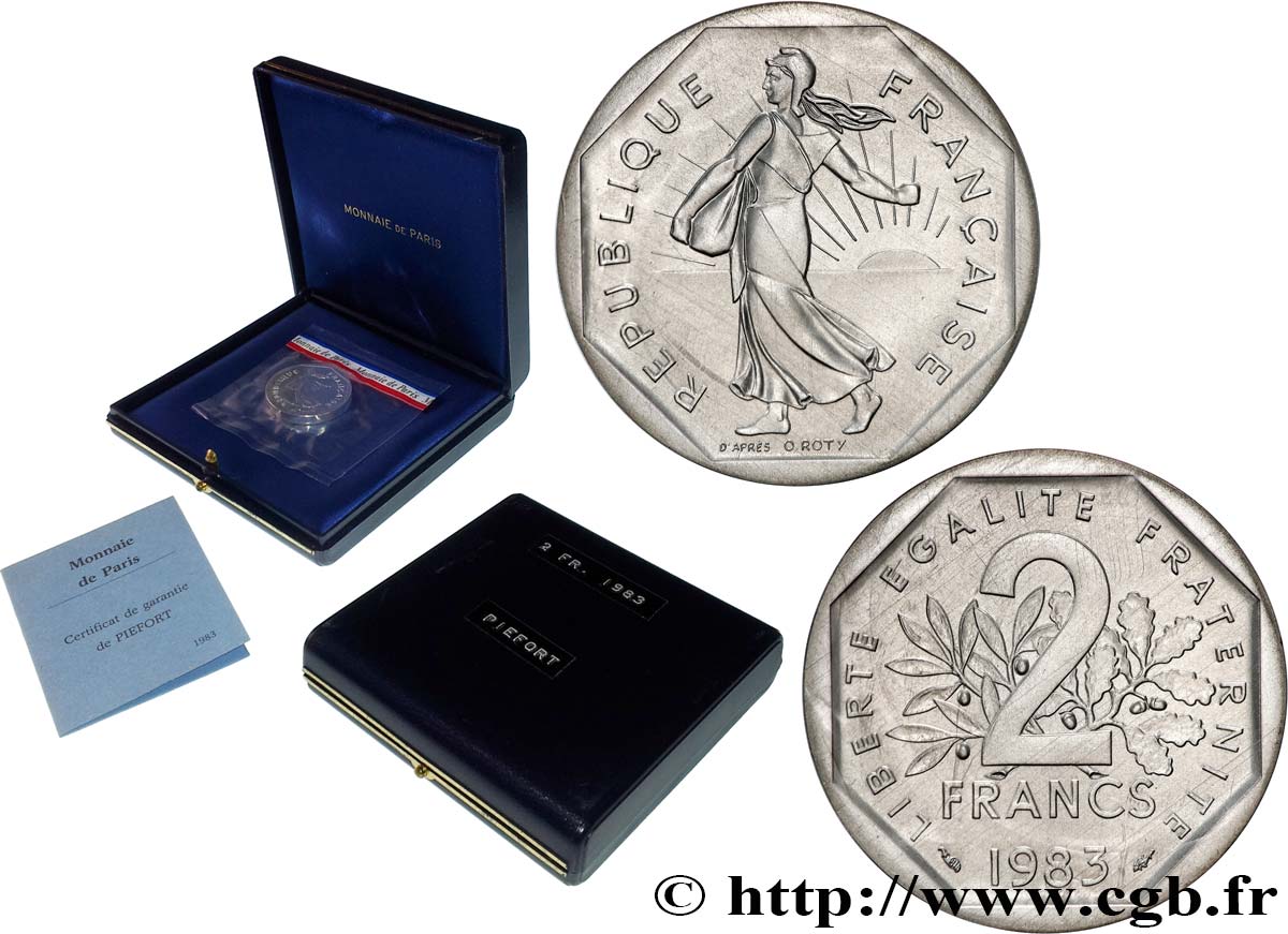 Piéfort Argent de 2 francs Semeuse 1983 Pessac GEM.123 P2 FDC 