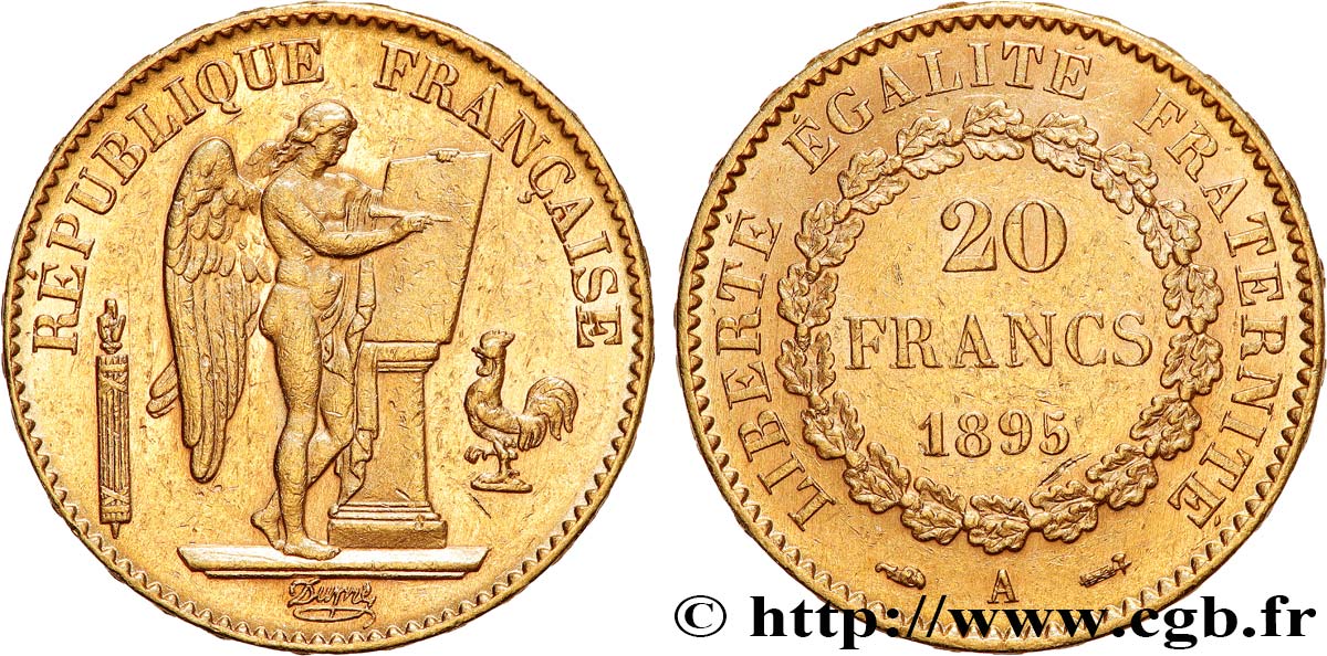 20 francs or Génie, IIIe République 1895 Paris F.533/19 TTB+ 