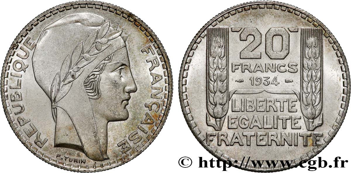 20 francs Turin 1934  F.400/6 SPL64 