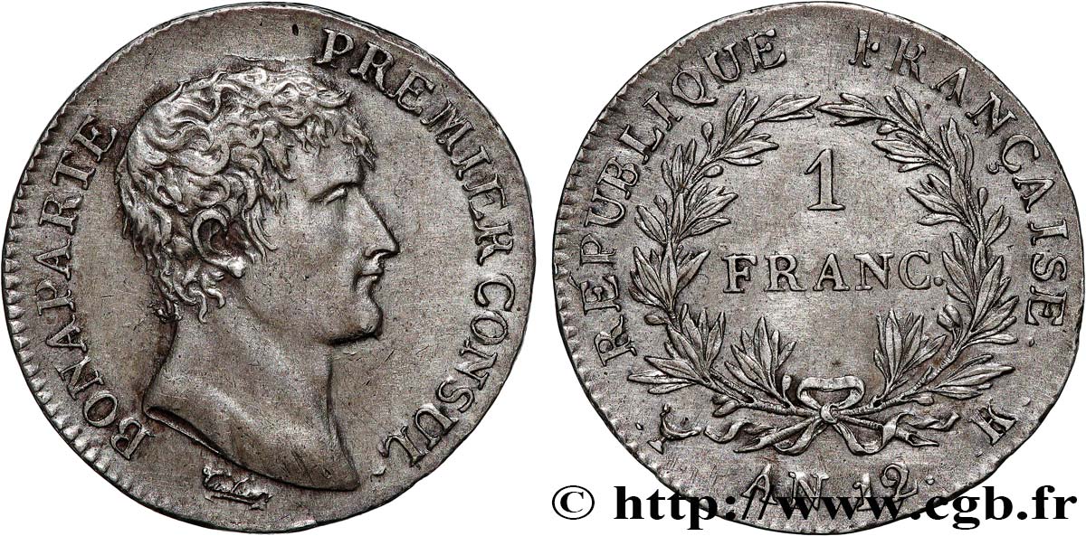 1 franc Bonaparte Premier Consul 1804 Bordeaux F.200/14 AU 